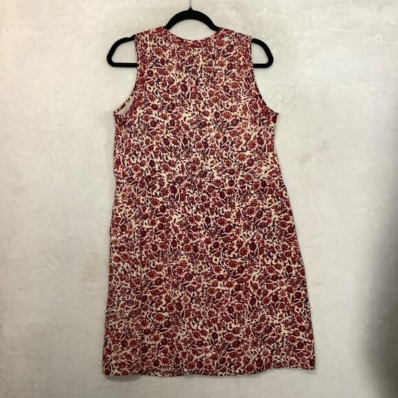 Lucky Brand Summer Sleeveless Floral Dress Women Medium Drawstring Waist - Picture 2 of 6